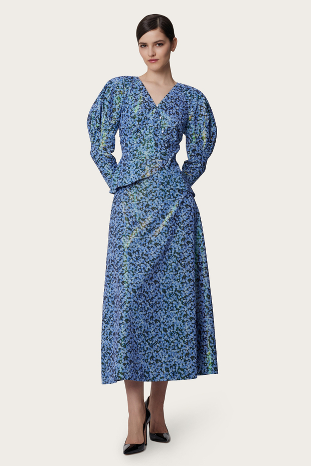 Юбка и жакет из хлопка с люрексной ниткой