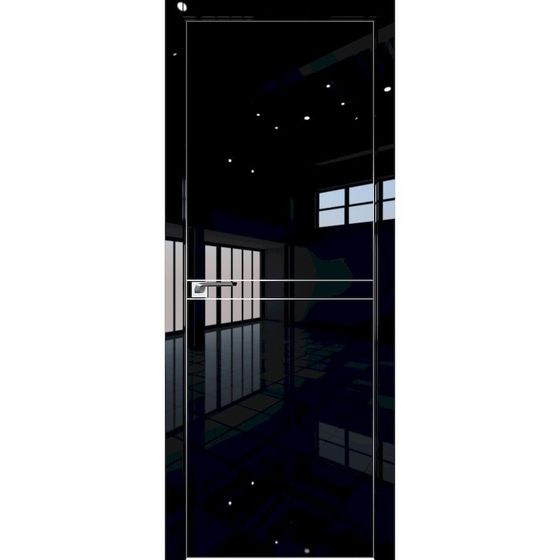 Profil Doors 11LE чёрный люкс с алюминиевым молдингом профиль серебро