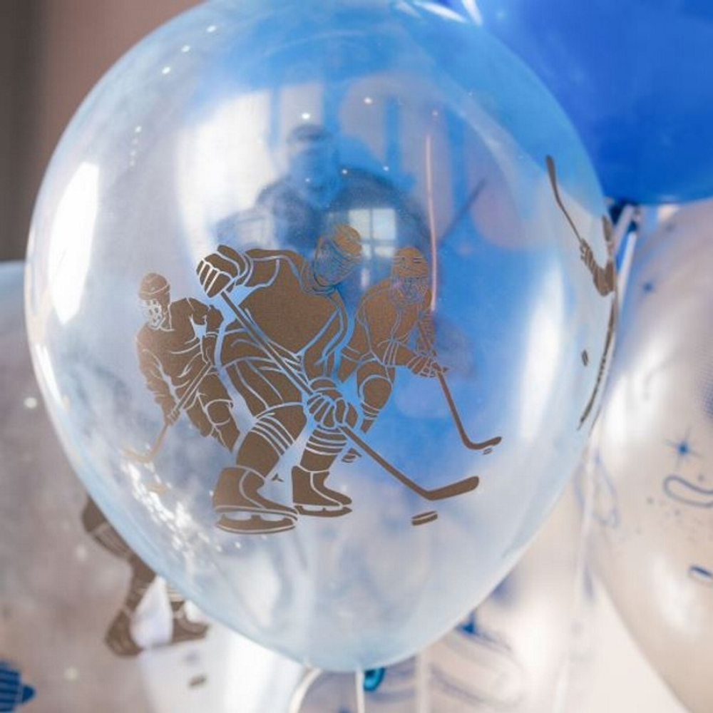 Воздушные шары Латекс Оксидентл с рисунком Хоккей, 25 шт. размер 12" #6077143
