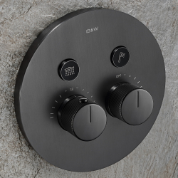 Комплект встраиваемой душевой системы Black&White Universe с термостатом Gun Metal (U7566GM)