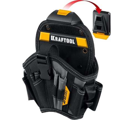 Кобура для шуруповерта большая с быстросъёмным креплением FastClip KRAFTOOL KH-17 17 карманов и петель 38768