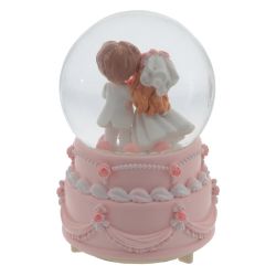 GAEM Фигурка декор "Жених с невестой" в стекл шаре (муз, подсвет, вьюга, 3xAAA н/п), D10, L10 W10 H16 см
