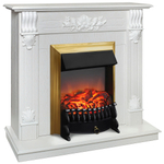 Каминокомплект Real Flame Ottawa WT с очагом Fobos Lux Brass