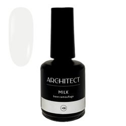 Nail ARCHITECT Камуфлирующая крепкая каучуковая база HARD 01 MILK Base Camouflage, 15 мл