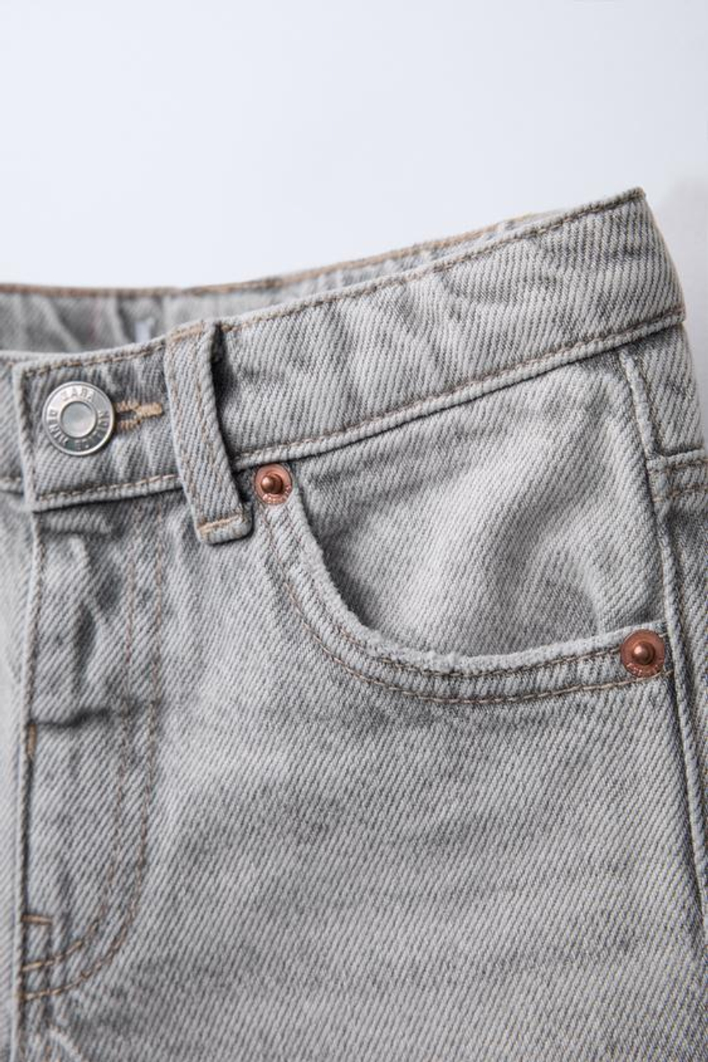 ZARA ДЖИНСЫ STRAIGHT-LEG, СЕРЫЙ