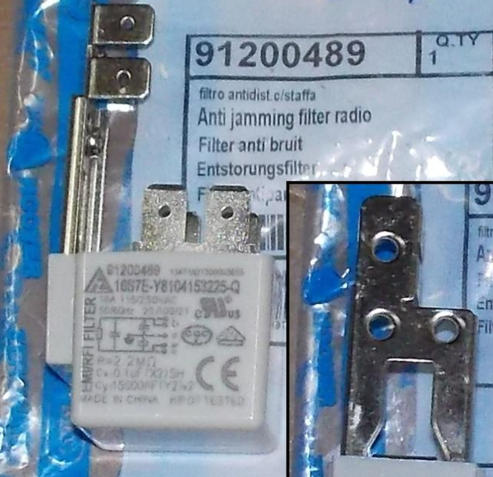 Сетевой фильтр для стиральной машины Candy (Канди) 91200489, 91200192, 91212795, 41010141, ARDO-532004100, 41038125, CAP201UN