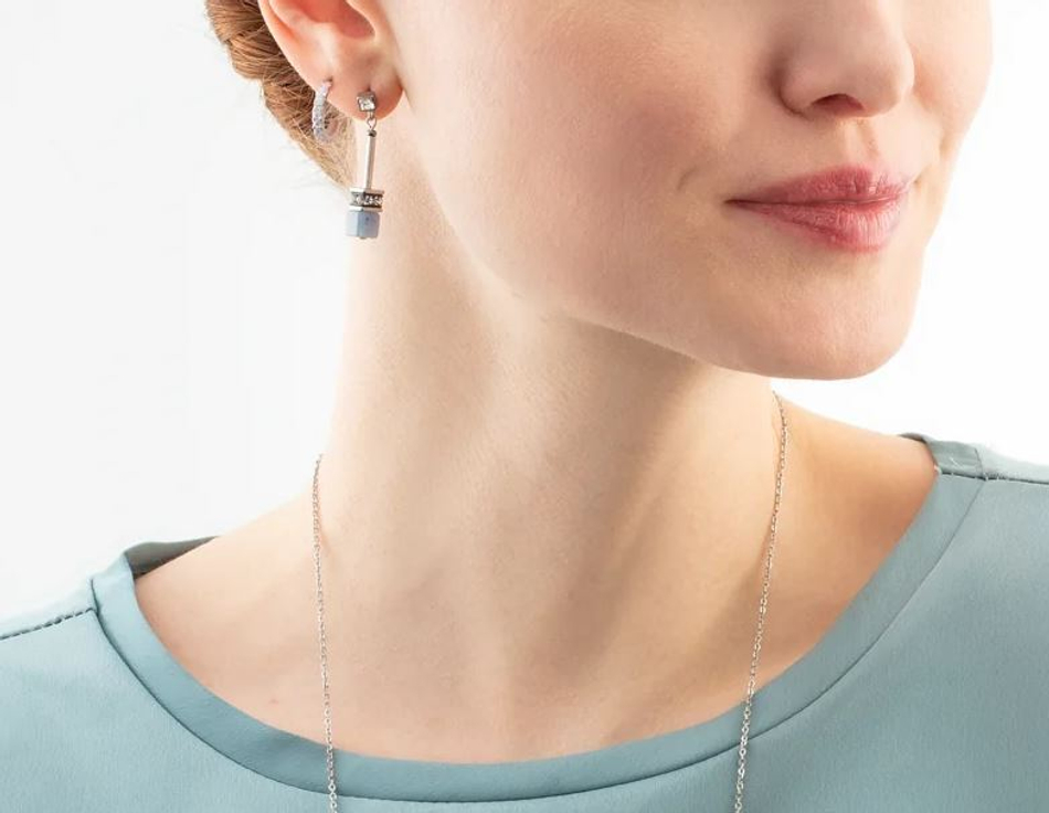 Серьги Coeur de Lion Hoop Crystal-Silver 15мм 0146/23-1817