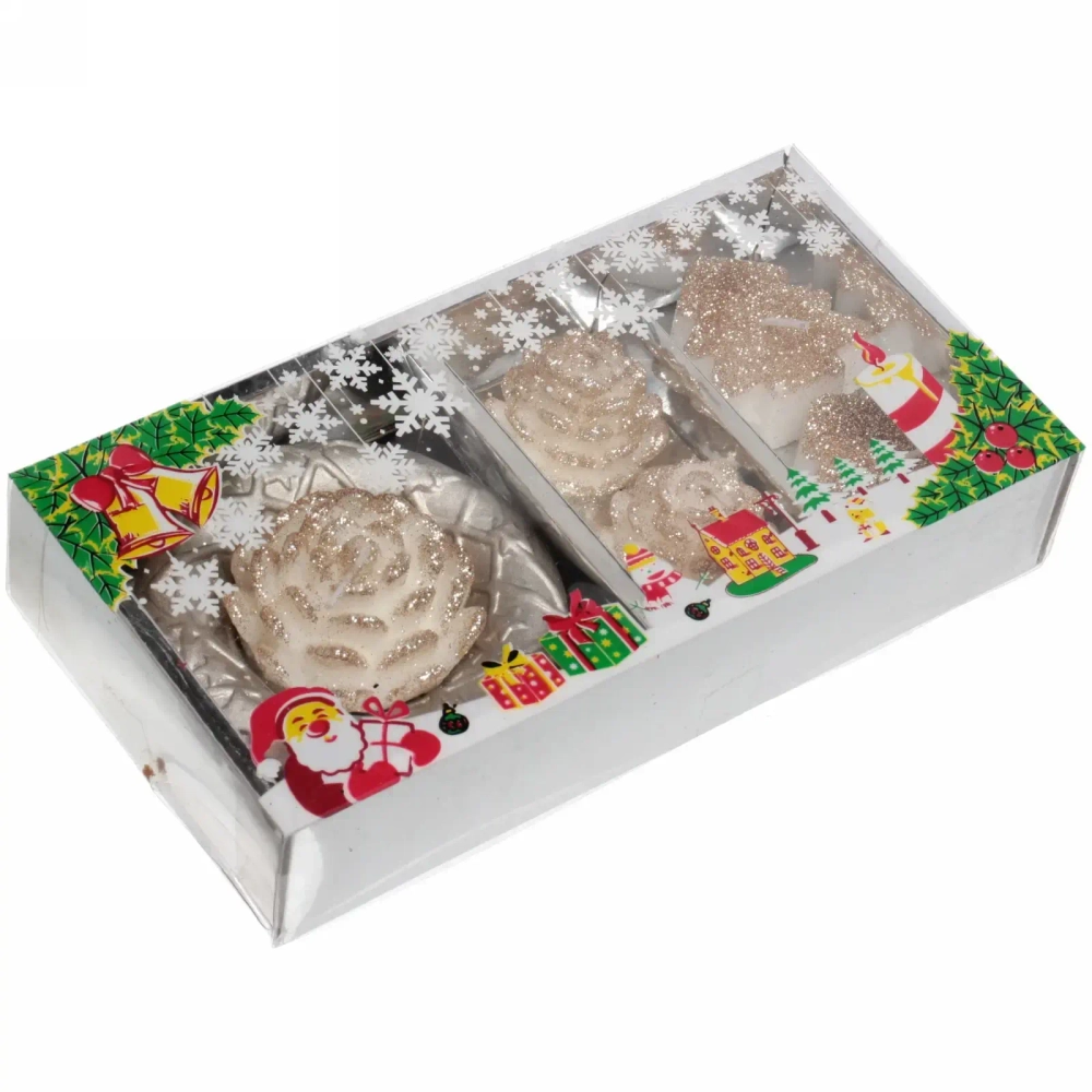 Свечи новогодние «Время волшебства» 20.5x10.5x4см, шампань