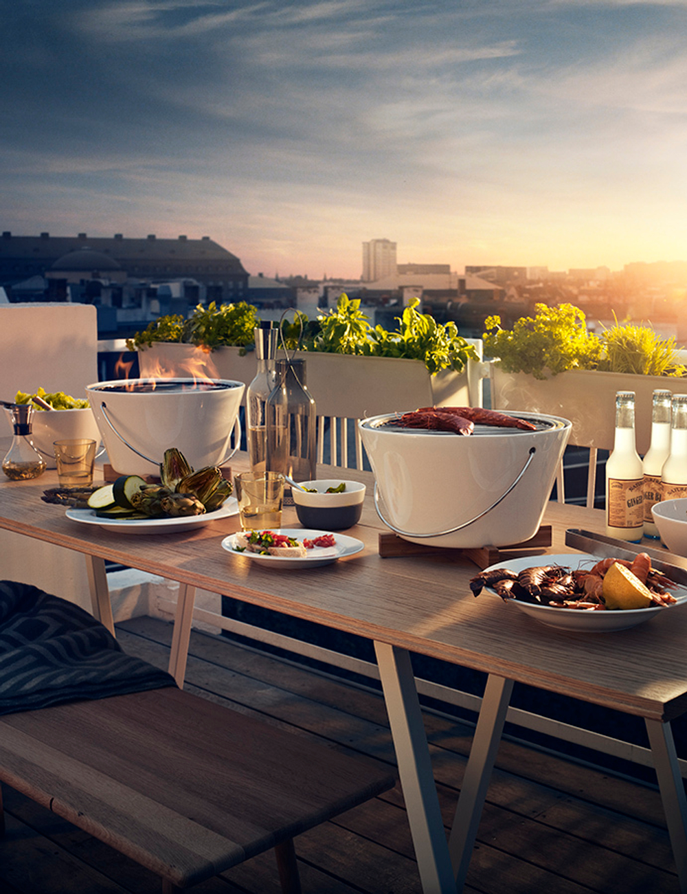 Гриль настольный, D30 см, белый