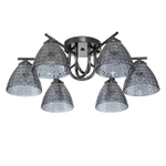 Потолочный светильник 6х60Вт E27, металл/стекло, черный