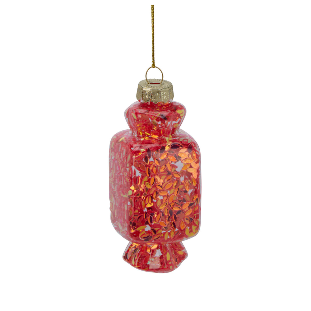 Елочное украшение конфета стекло в ассортименте 4*8 см