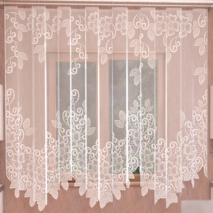 Занавеска "Л. Е192", цвет белый, на шторной ленте, Беларусь.