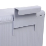 Корзина для мусора подвесная 26х20х32 серая с крышкой