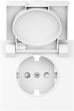 Накладка для розетки Schuko с заземлением, с крышкой, 16A 250 В~, глянцевый белый, серия S08