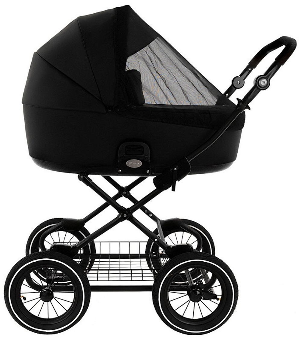 Детская коляска Roan Bass Next Classic Кожа d12 3 в 1 с автокреслом Elo Lux EduSky Grey RCL300/1 Black