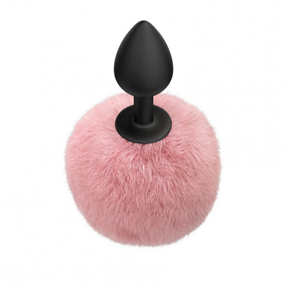 Анальная пробка с хвостом Emotions Fluffy Pink (Цвет: розовый с черным)