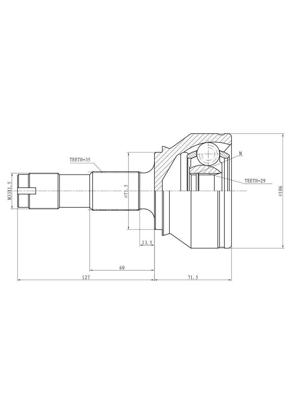 ШРУС наружный PEUGEOT Boxer 06 GANZ GIK04075