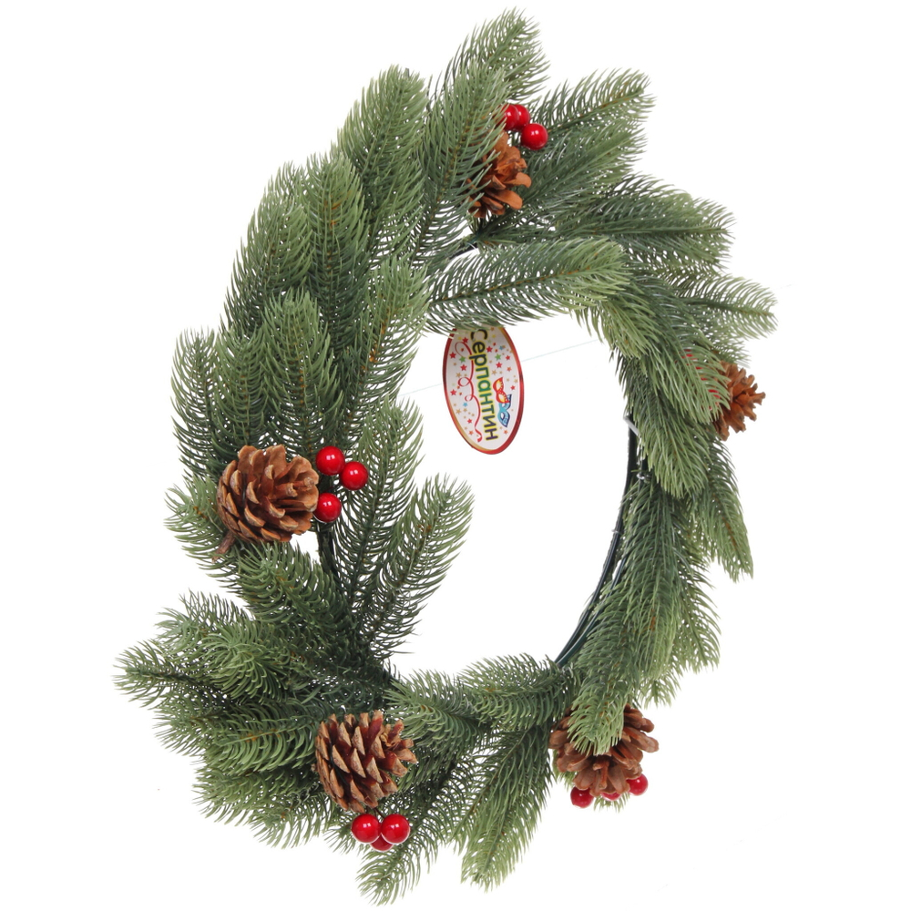 Венок хвойный новогодний «Хвойный аромат» 50 см, резина (SQ3001-50)