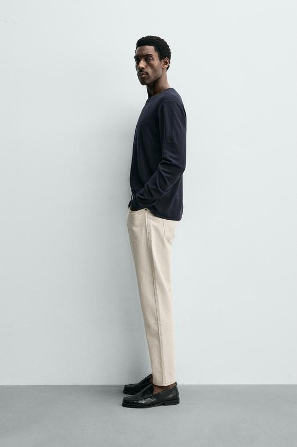 ZARA ДЖИНСЫ SLIM TAPERED FIT, ЭКРЮ