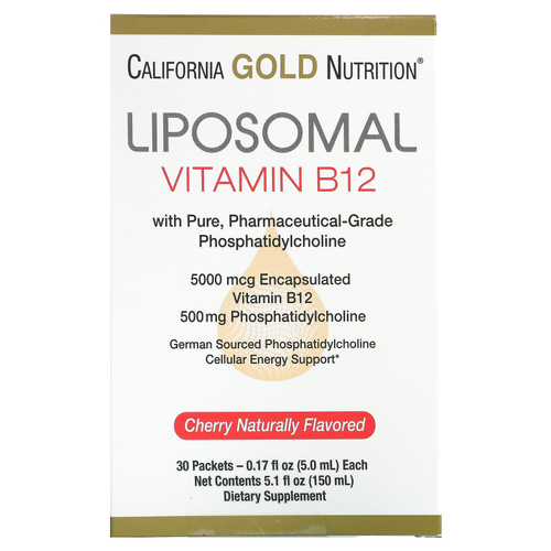 California Gold Nutrition, Липосомальный витамин B12, 30 пакетиков по 5 мл (0,17 жидк. унции)