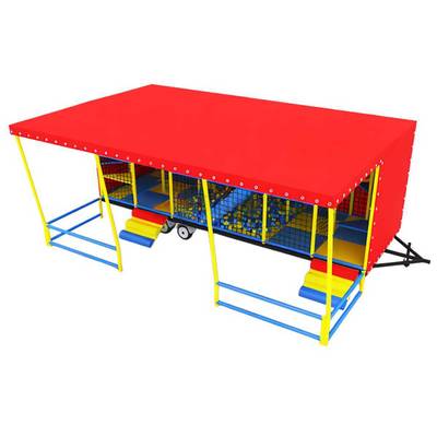 Детский игровой лабиринт с крышей «Прыг-скок Вагончик» 4,87×2,46×2,8 м