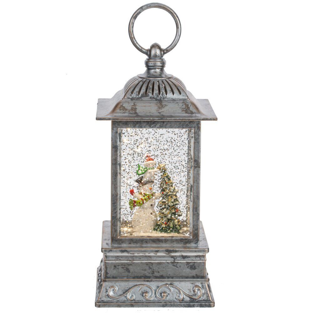 GAEM Изделие декоративное "Фонарь" (подсвет, вьюга, 3хАА н/п), L10 W10 H27 см