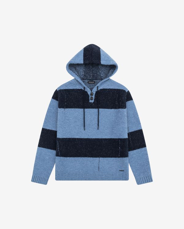 Свитер Stripes Hood темно-синий - фото 1