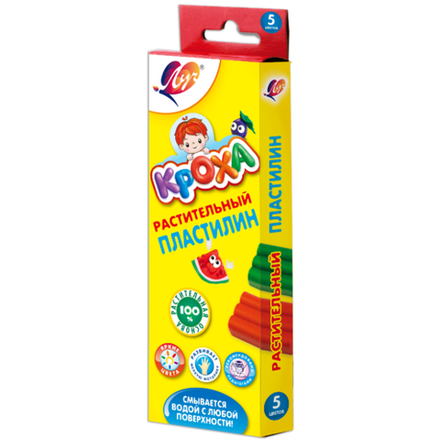 Пластилин растительный Кроха Луч 5 цветов
