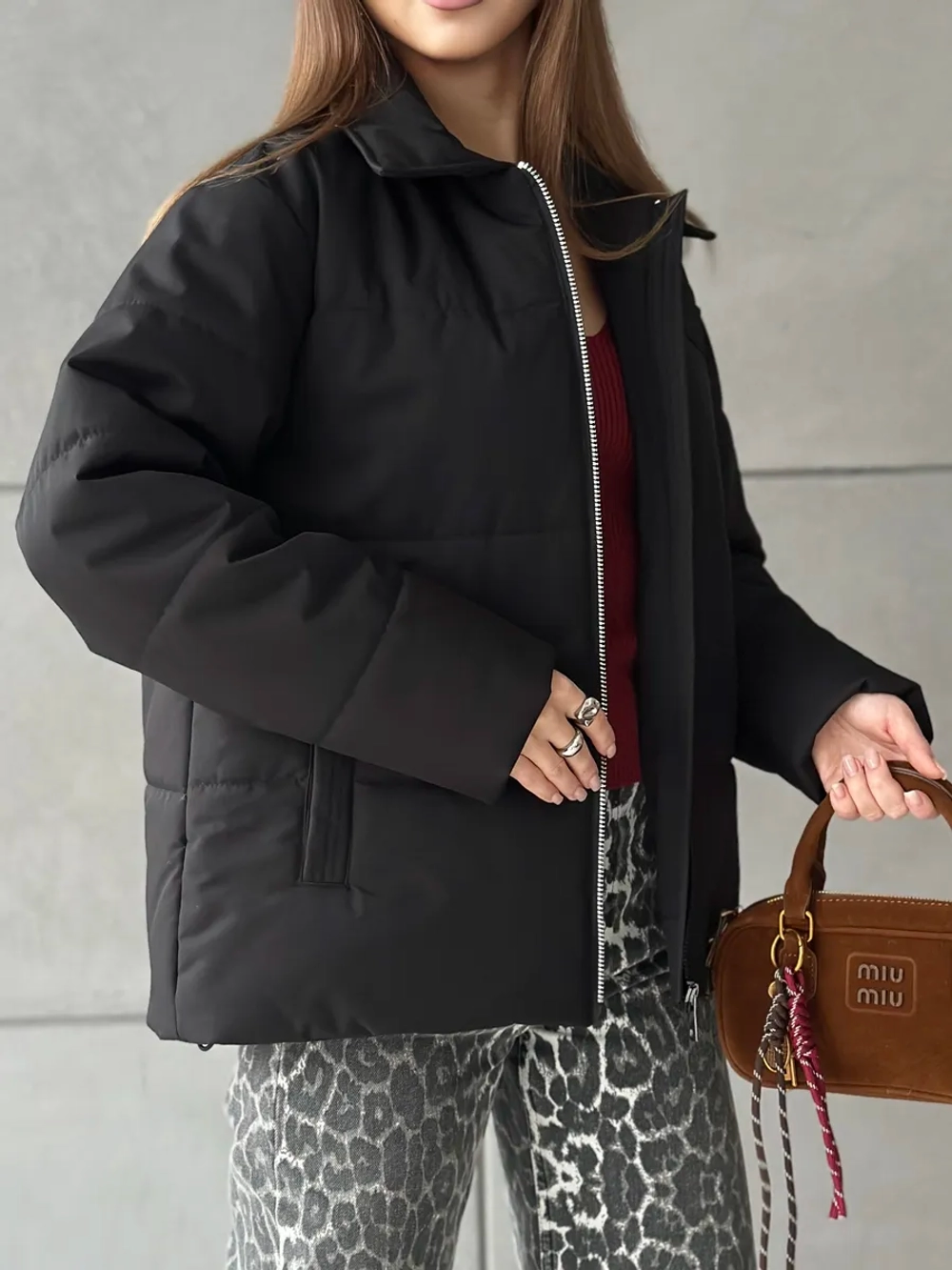 Куртка осенняя с отложным воротником