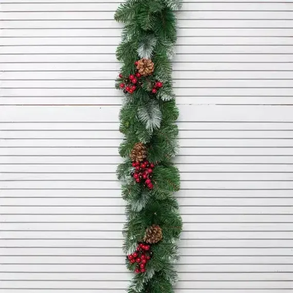 Хвойная ветвь Очарование с декором, 140 см., Леска+ПВХ, ЕлкиТорг (52071)