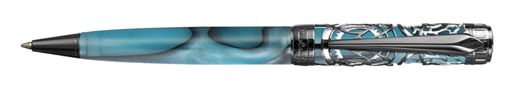Фото перьевая ручка Pierre Cardin L'ESPRIT PC6612BP светло-голубого цвета с отделкой "пушечная сталь" в подарочной  коробке с гарантией