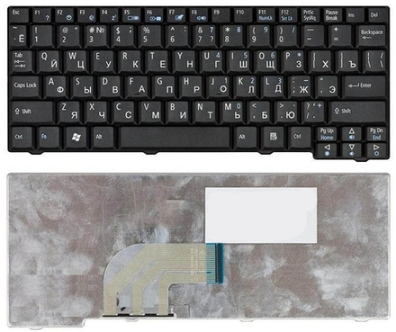 Клавиатура для ноутбука Acer Aspire One 531, A110, A150, D150, D210, ZG5 Series (Плоский Enter. Черная)