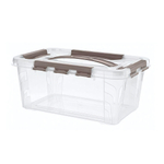 Ящик для хранения универсальный с замками и ручкой "grand box", 290х190х124мм, 4,2л (коричневый)