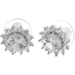 Серьги из гиппоалергенного металла со стразами «ПАЛУМНА», классика, цвет золото и серебро, 1,3-dсм