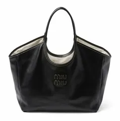 Кожаная сумка Miu Miu Ivy, черный