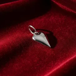 Сердце литое - подвеска на серьги из серебра 925 пробы