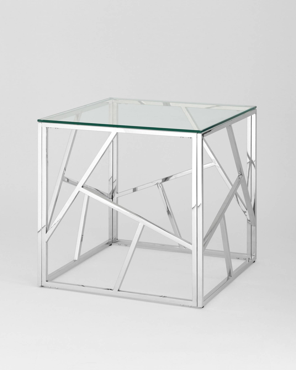 Журнальный столик 55*55 АРТ ДЕКО серебро