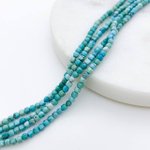 Бирюза (имитация), куб, размер около 2,5 мм, цена за 75-76 шт (1/2 нити)