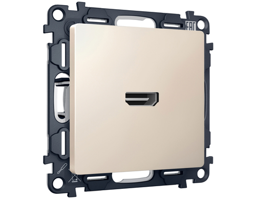 MA334010 Комплект механизма розетки HDMI 2.0 ALFA Бежевый матовый 40V/500mA 2.0GHz 5-18Gbit/s QUANT (AP3340, VM222)