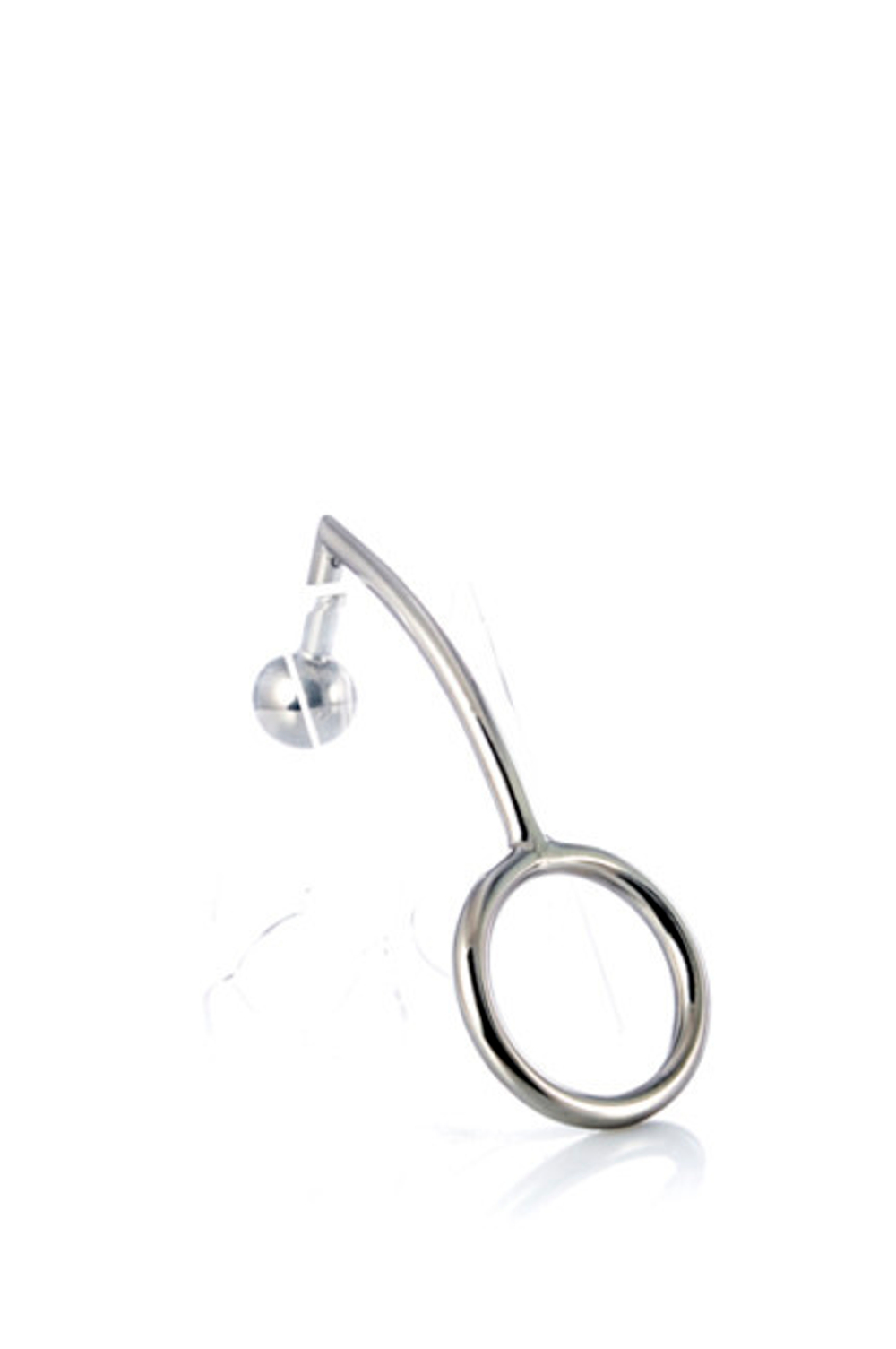 Анальный крюк с шариком и кольцом S (Цвет: серебряный)