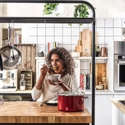 KitchenAid Кастрюля эмалированная 24 см 6 л с крышкой Империя Красная