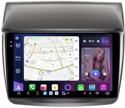 Магнитола для Mitsubishi L200 4, Pajero Sport 2 2006-2016 - FarCar XXL094M монитор 9.5" 2K QLED на Android 13, TS20, 8+256Гб, CarPlay, 4G SIM-слот