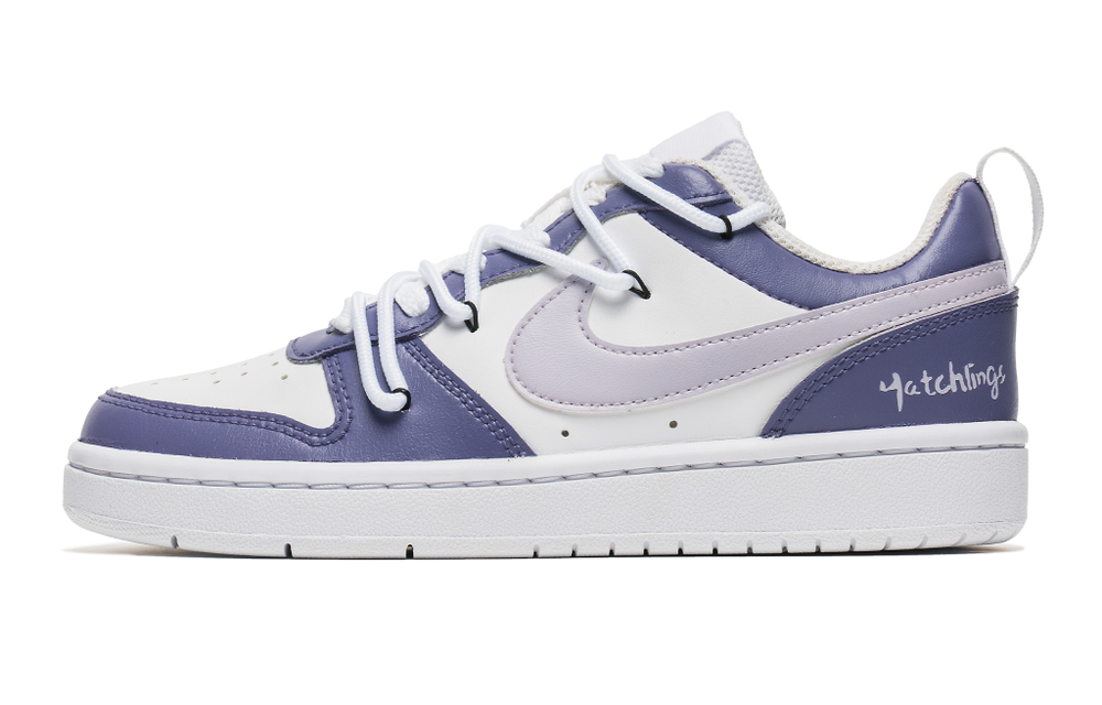 [Customized sneakers] Nike Court Borough Low new autumn rain magnificent dark night purple lavender simple and versatile non-slip wear-resistant low-top sneakers women's white purple