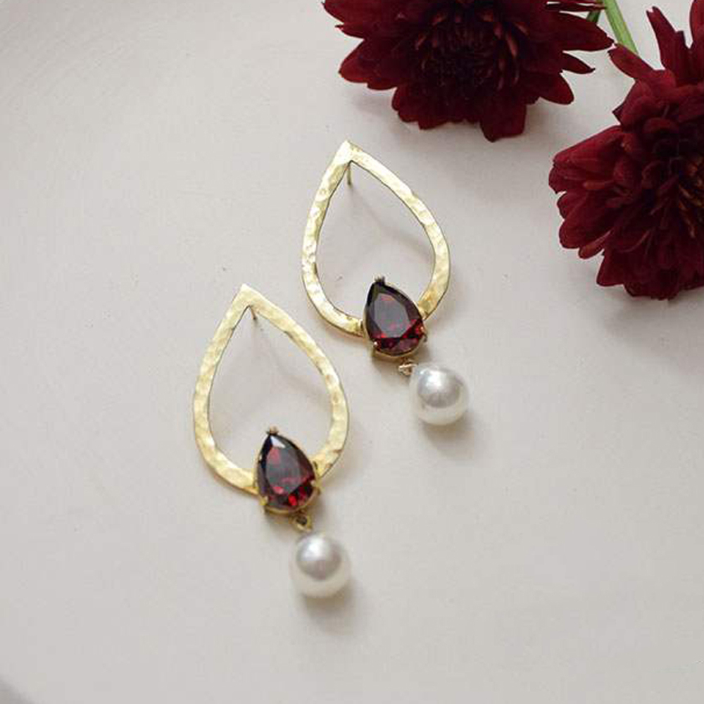 Серебряные серьги с цирконом и жемчугом Arte Minimal Eshki 20220532 Иран