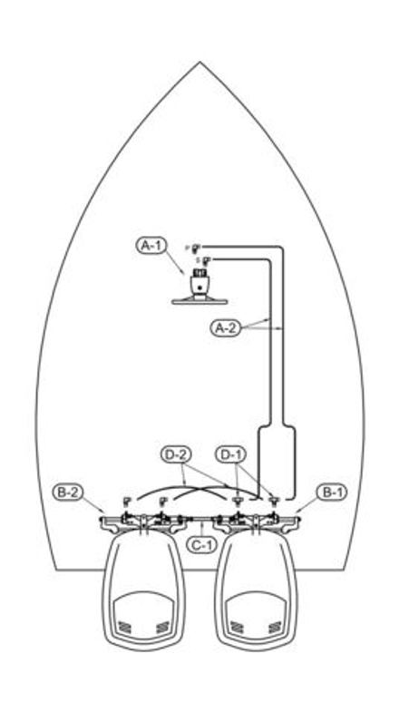 Гидравлическая система рулевого управления для 2-моторов 300 л.с Sea First
