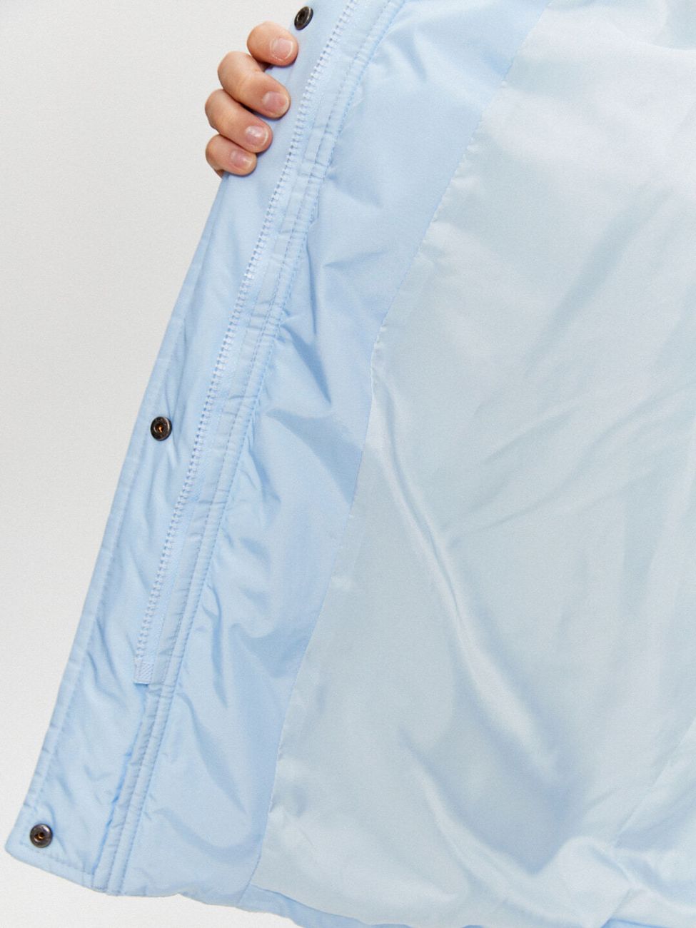 Куртка короткая с поясом облегченная, светло-голубой