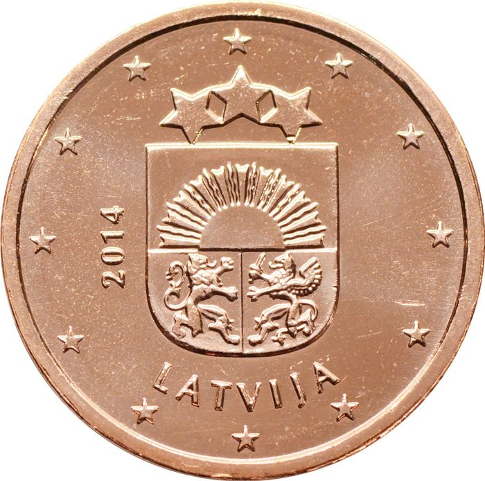 2 евроцента 2014 Латвия (2 euro cent)