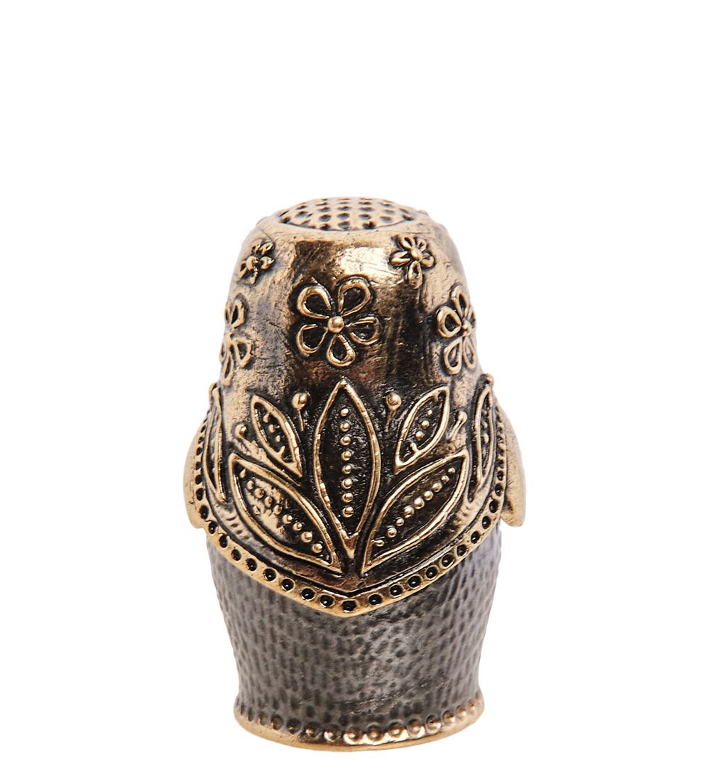 AM-2996 Наперсток «Матрешка Шкатулка» (латунь, янтарь)