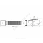 Сифон для поддона 1 1/2"x50/40 h=55мм с гофрой 40х50 слив клапан "клик-клак" (сетка), пробка D=42,6мм хром АНИ Пласт E455CLS