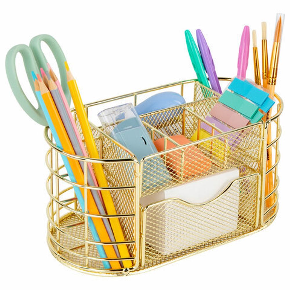 Органайзер для косметики и мелочей металлический 9 секций, MONTE VITA, 105х218х110 мм, золото, 272475